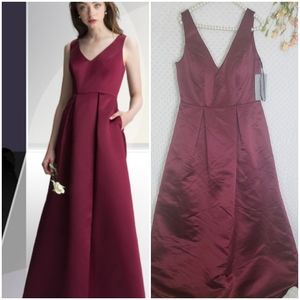 NWT D'Zage Bridesmaid Dress Size 16 Wine Wedding Guest Gown